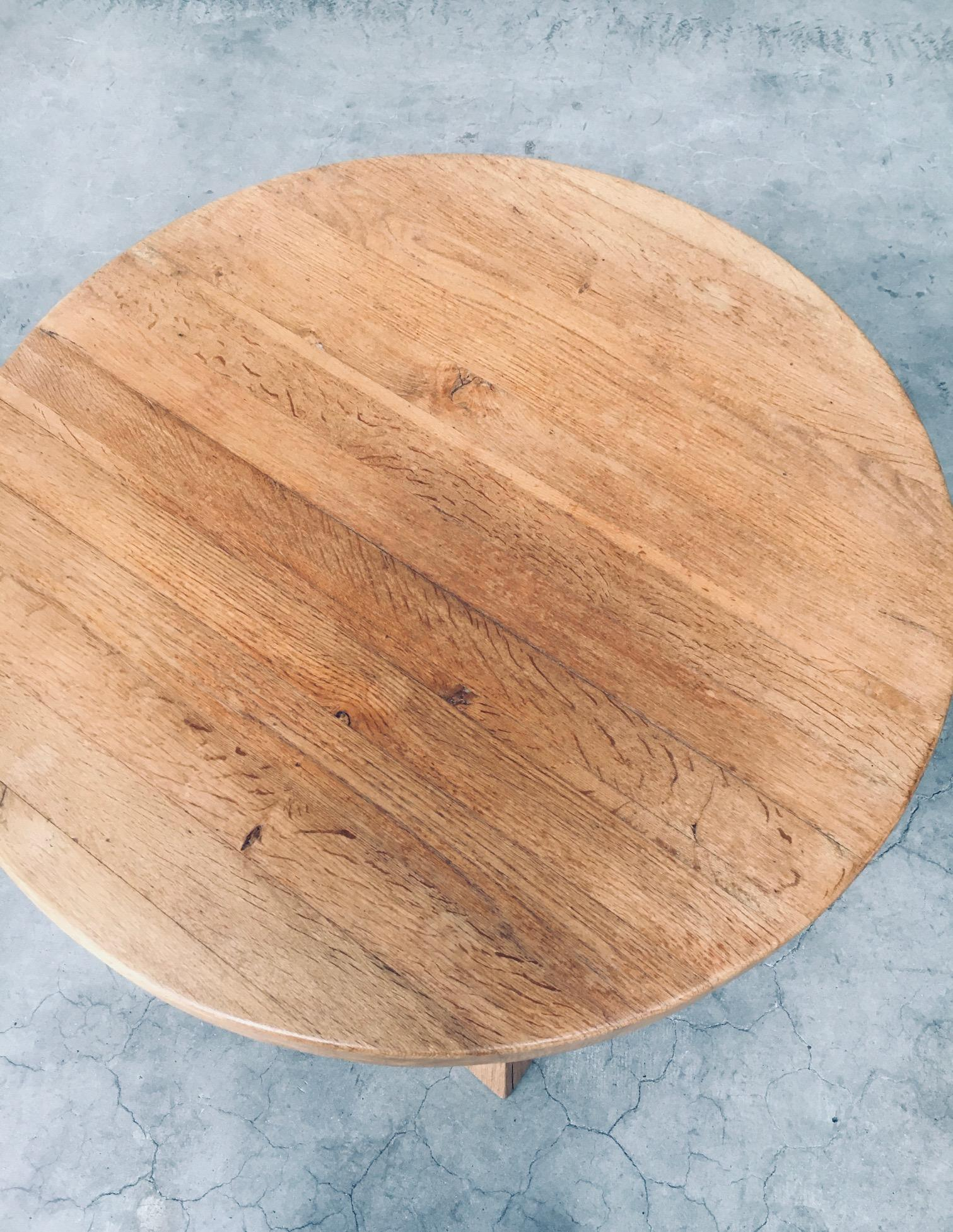 Brutalist Design Oak Round Coffee Table, Netherlands 1960&amp;#039;S For Sale At ... inside Beyond Aesthetics The Practicality of Oak Round Coffee Tables