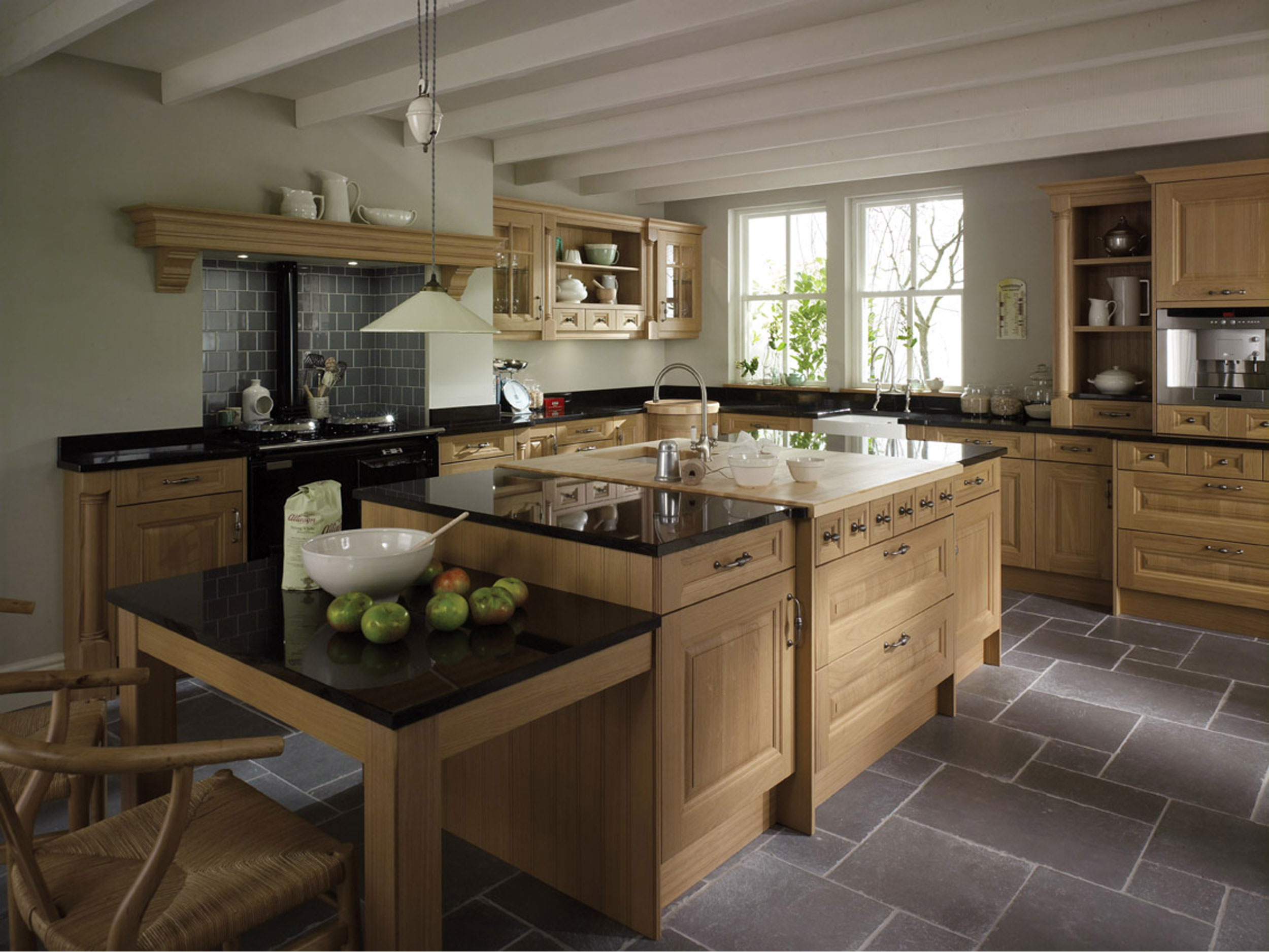 Cornell Oak Traditional Wood Kitchen intended for