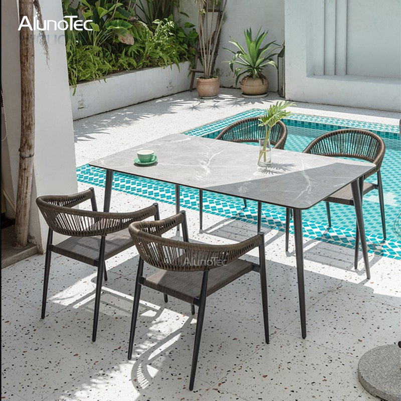 Customized Aluminum Frame Patio Furniture Rattan Set Garden Furniture ... intended for