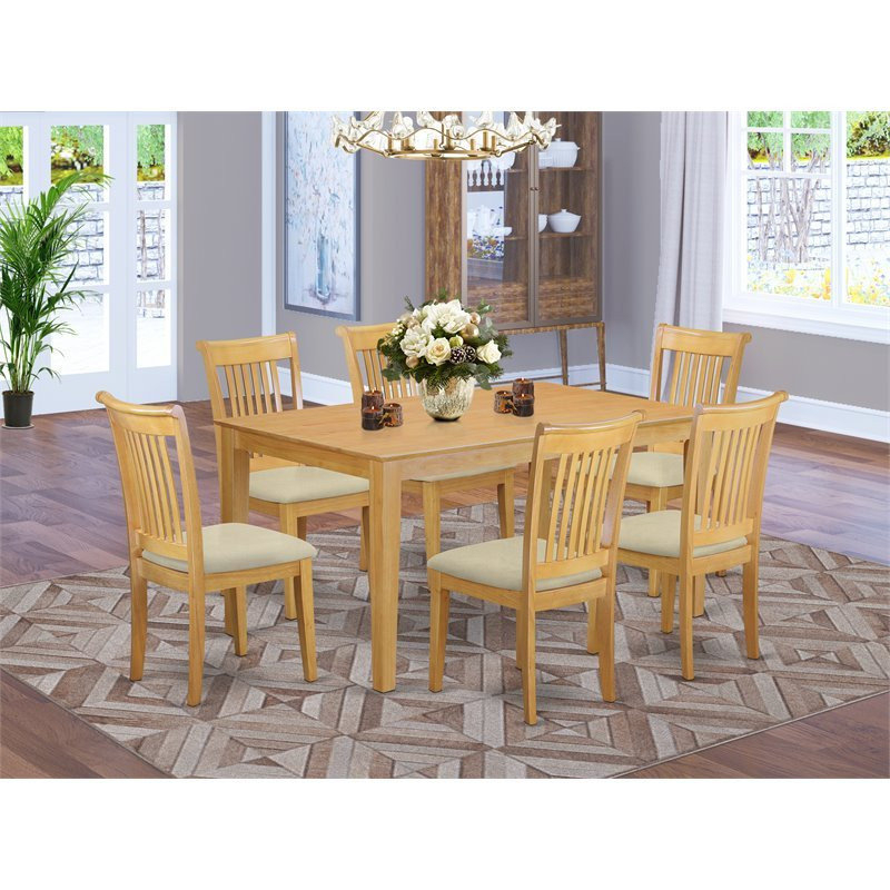 East West Furniture Capri 7-Piece Wood Dining Set With Cushion Chairs ... for Unpacking the Elegance The East West Furniture Capri Dining Set