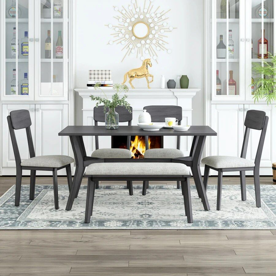 Enhance Your Dining Room With A Luxurious Mid-Century Modern 6-Piece ... inside Creating Cohesive Interiors with the Ashzo 6-Piece Dining Collection