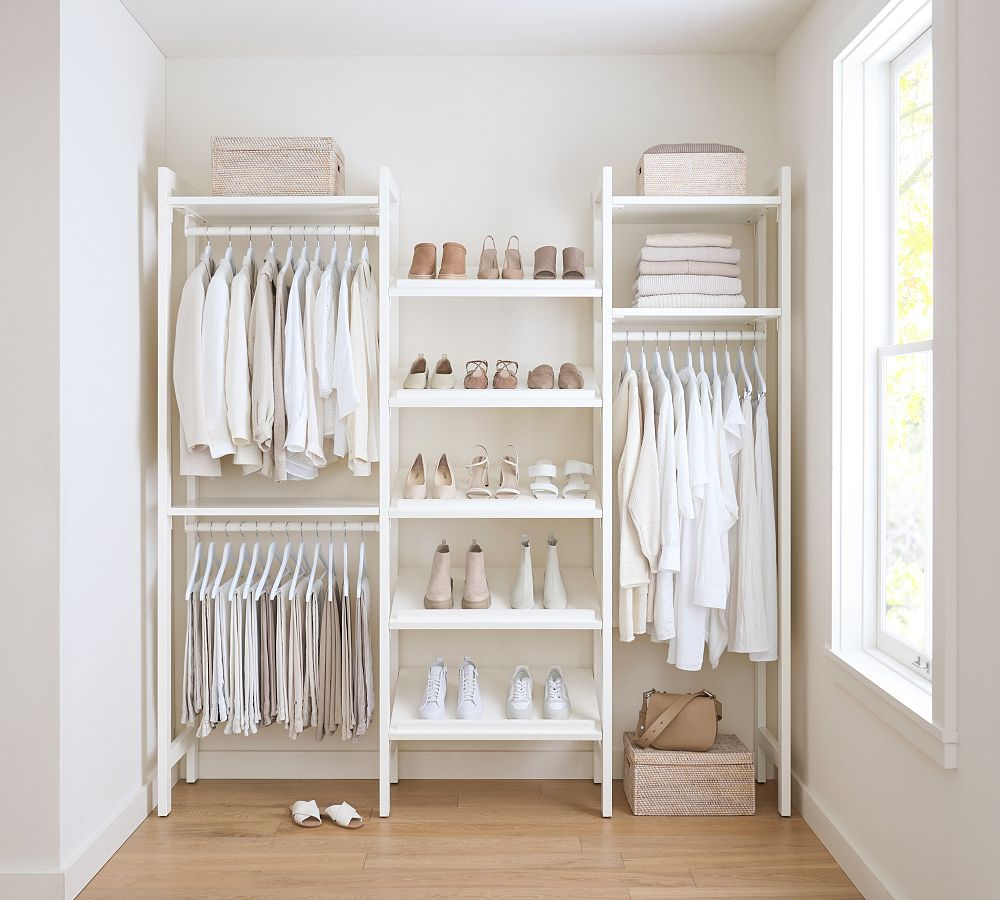 Essential Walk-In Closet By Hold Everything, 7&amp;#039; Hanging System With ... throughout Unpacking the Brisk Closet System Essential Insights for Homeowners
