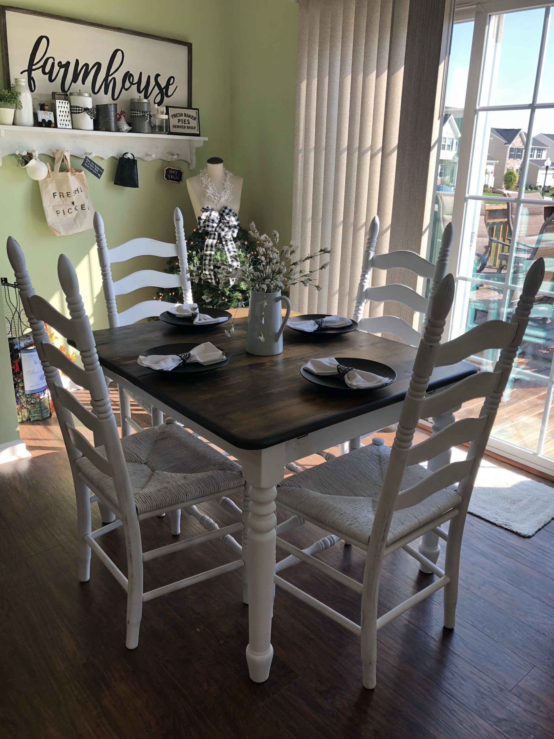 Farmhouse Style Table | Ladder Back Dining Chairs, Farmhouse Dining ... in Crafting a Welcoming Space with Farmhouse White Ladder Back Chairs