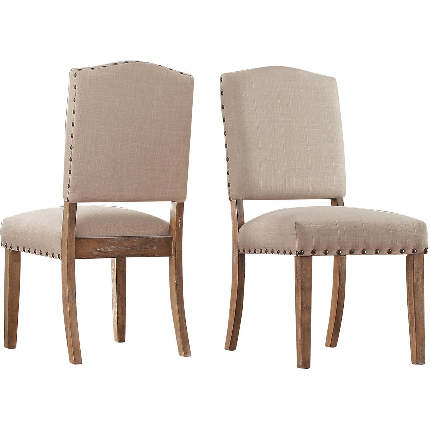 Free Shipping! Weston Home Nailhead Dining Chair Set Of 2 Beige Linen ... intended for Styling Your Home with the Versatile Eden Beige Linen Dining Chair Set