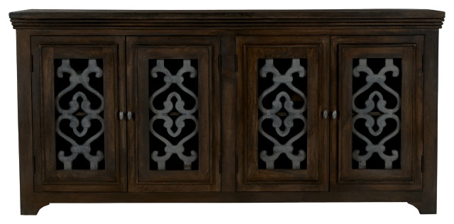 Hearst 4-Door Sideboard In Traditional Barista Brown Finish On Solid ... for