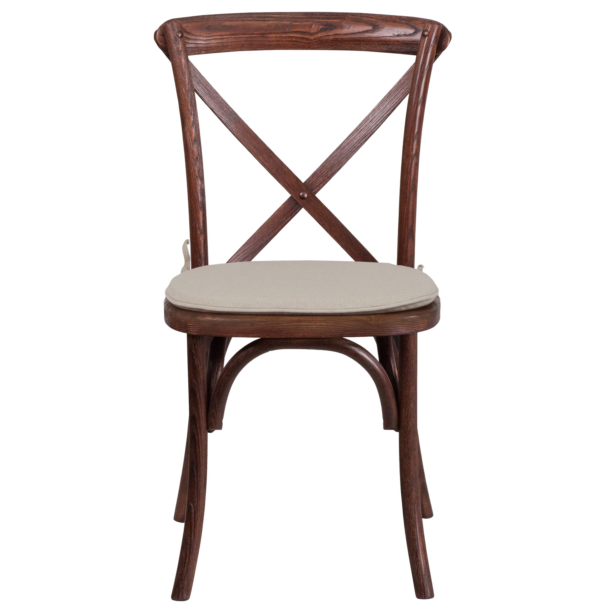 Hercules Series Stackable Mahogany Wood Cross Back Chair With Cushion within The Practical Elegance of the HERCULES Series Stackable Oak Chair