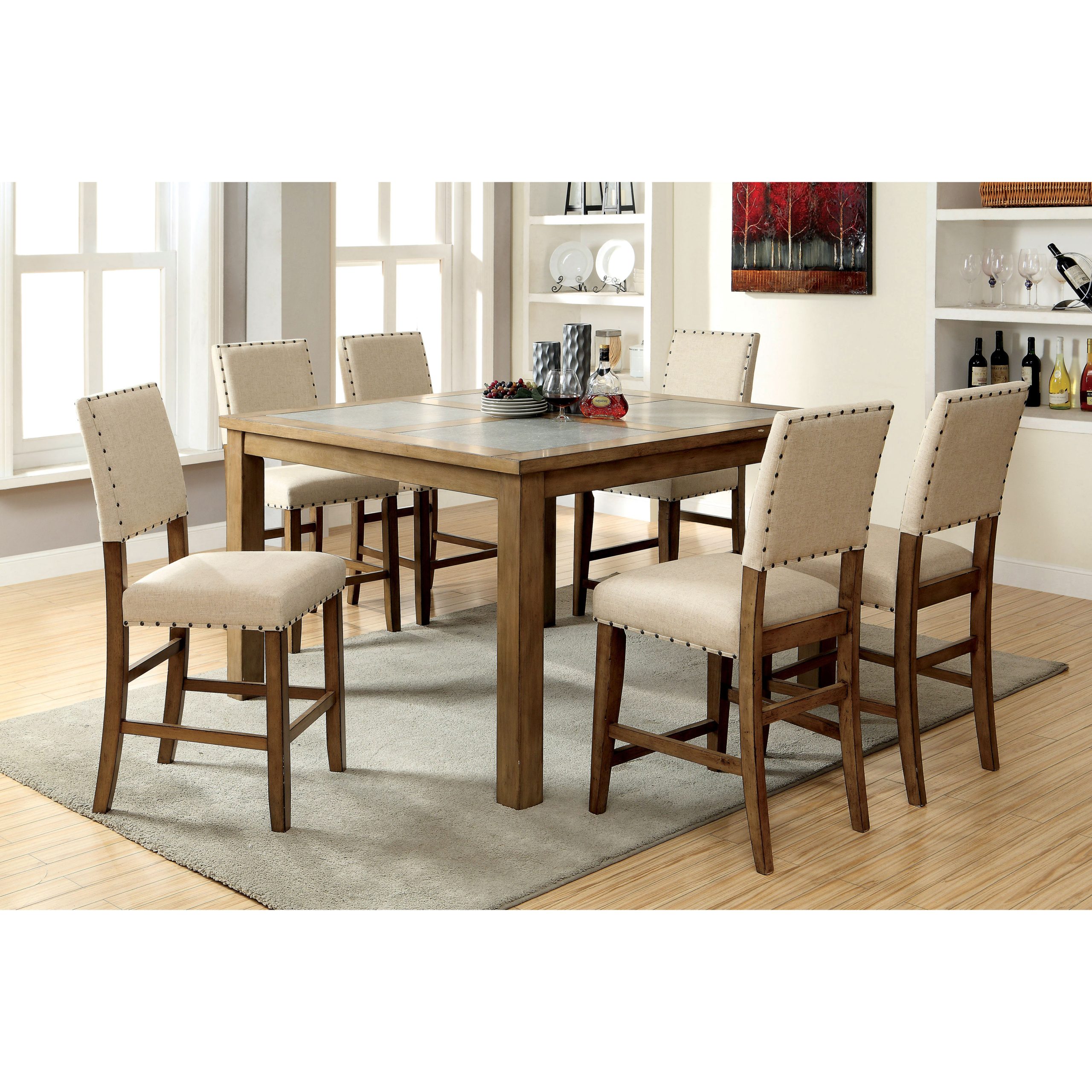 Hokku Designs Casiodoro 7 Piece Counter Height Pub Dining Set | Wayfair pertaining to Designing Your Dream Kitchen Around the Napa 7-Piece Counter Height Dining Set