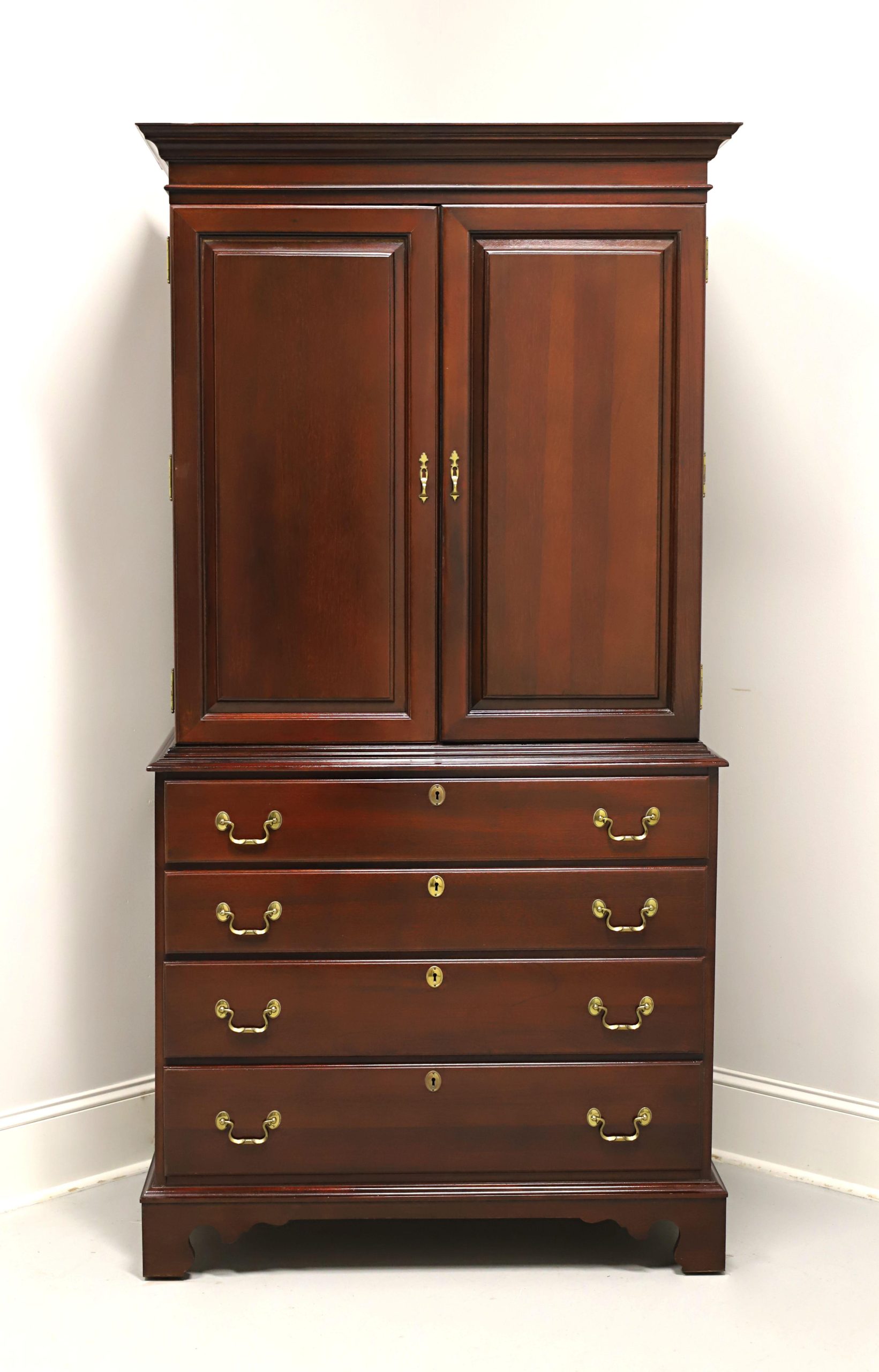 Link-Taylor Heirloom Solid Mahogany Chippendale Armoire / Linen Press ... inside Beyond the Hype A Deep Dive into the Bowery Hill Armoire&amp;#039;s Features