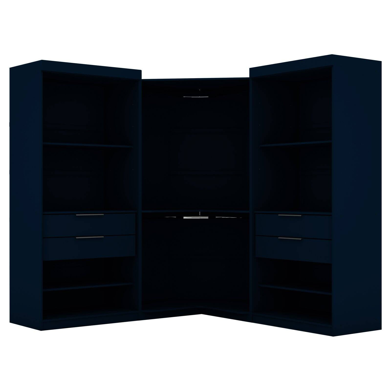 Manhattan Comfort Mulberry 3-Pc Wood Open Sectional Corner Closet Set ... within