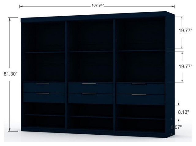 Manhattan Comfort Mulberry 3-Piece Wood Wardrobe Closet Set In Brown ... with regard to