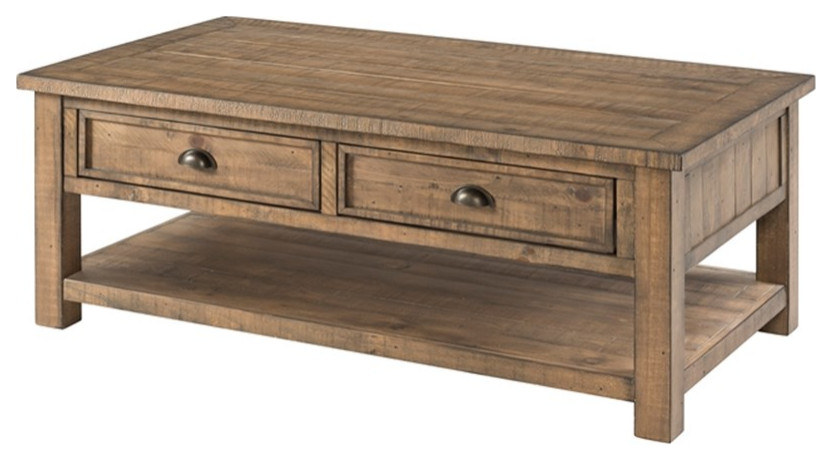 Martin Svensson Home Monterey Solid Wood 2 Drawer Coffee Table Natural ... within Understanding the Durability of Solid Wood in the Monterey Coffee Table