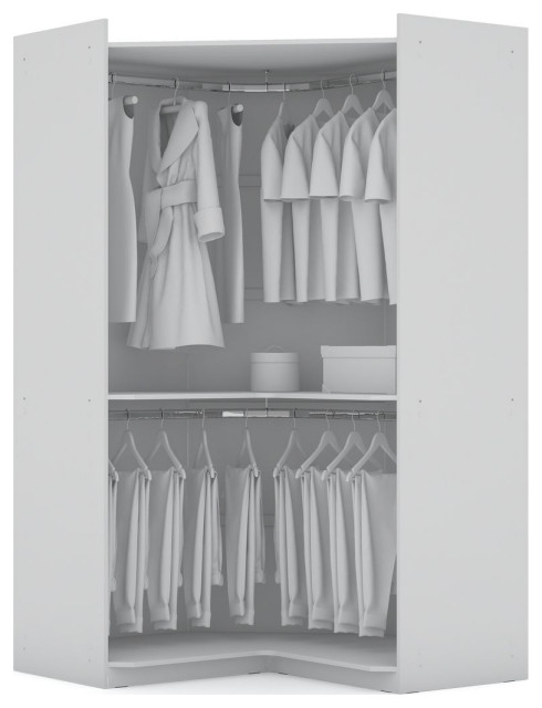 Mulberry 3.0 Sectional Corner Closet, White - Modern - Armoires And ... in The Art of Organized Living Understanding the Mulberry 3-Piece Sectional Closet