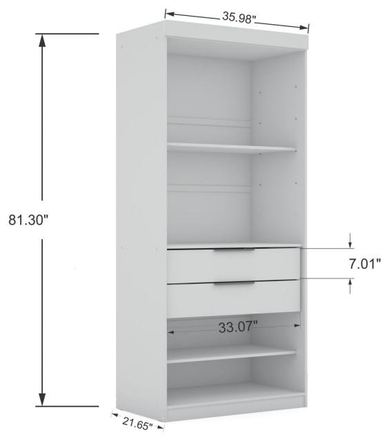 Mulberry 3.0 Sectional Corner Closet, White - Modern - Armoires And ... with