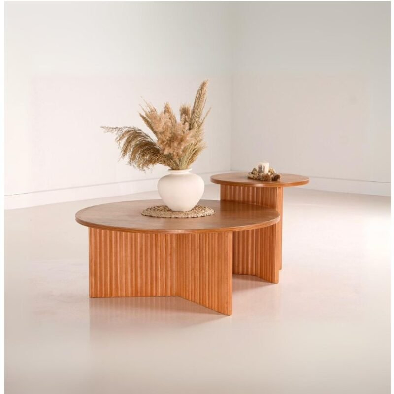 Oak Round Coffee Tables - Surur within