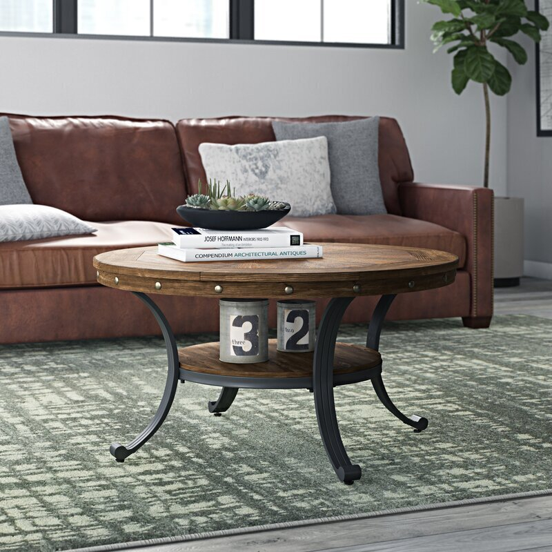 Round Oak Coffee Table - Foter for