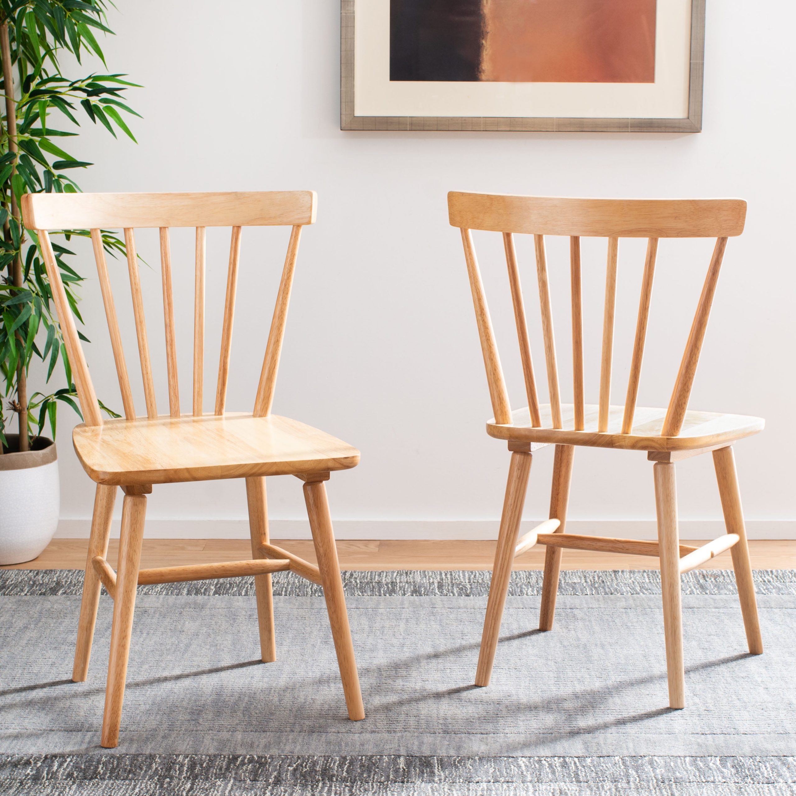 Safavieh Winona Spindle Back Dining Chair, Natural, Set Of 2 - Walmart.com inside The Enduring Appeal of the Safavieh Tayten Spindle Back Dining Chair in White