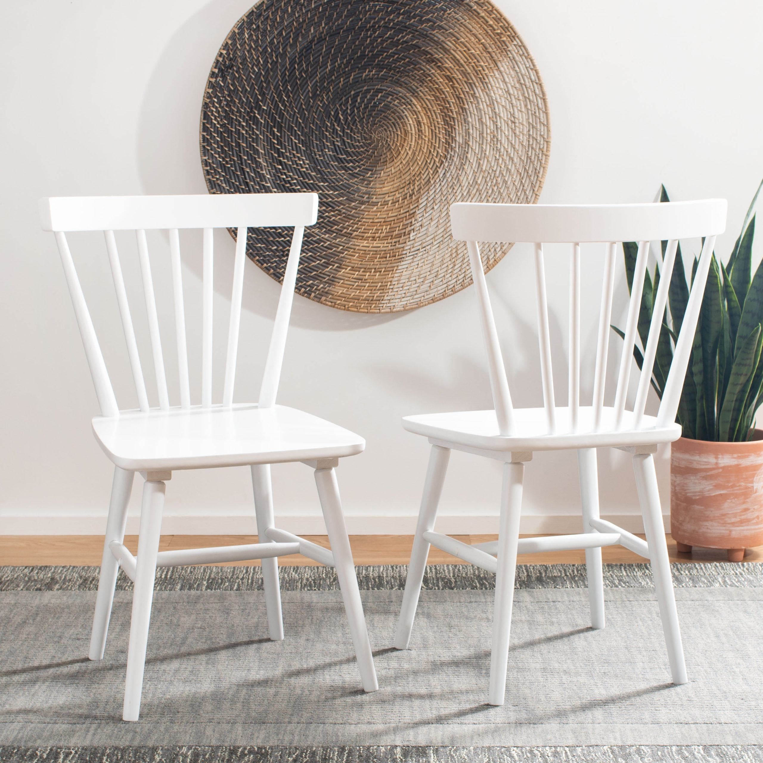 Safavieh Winona Spindle Back Dining Chair, Set Of 2, White - Walmart.com for The Enduring Appeal of the Safavieh Tayten Spindle Back Dining Chair in White