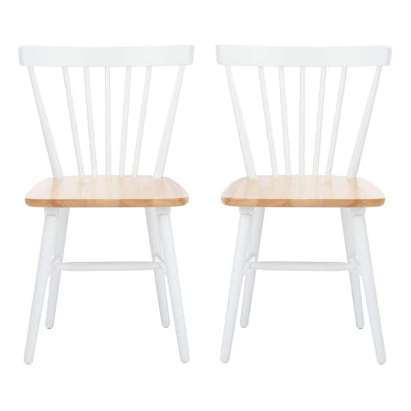 Safavieh Winona White/Beige Spindle Back Dining Chair (Set Of 2 ... for The Enduring Appeal of the Safavieh Tayten Spindle Back Dining Chair in White