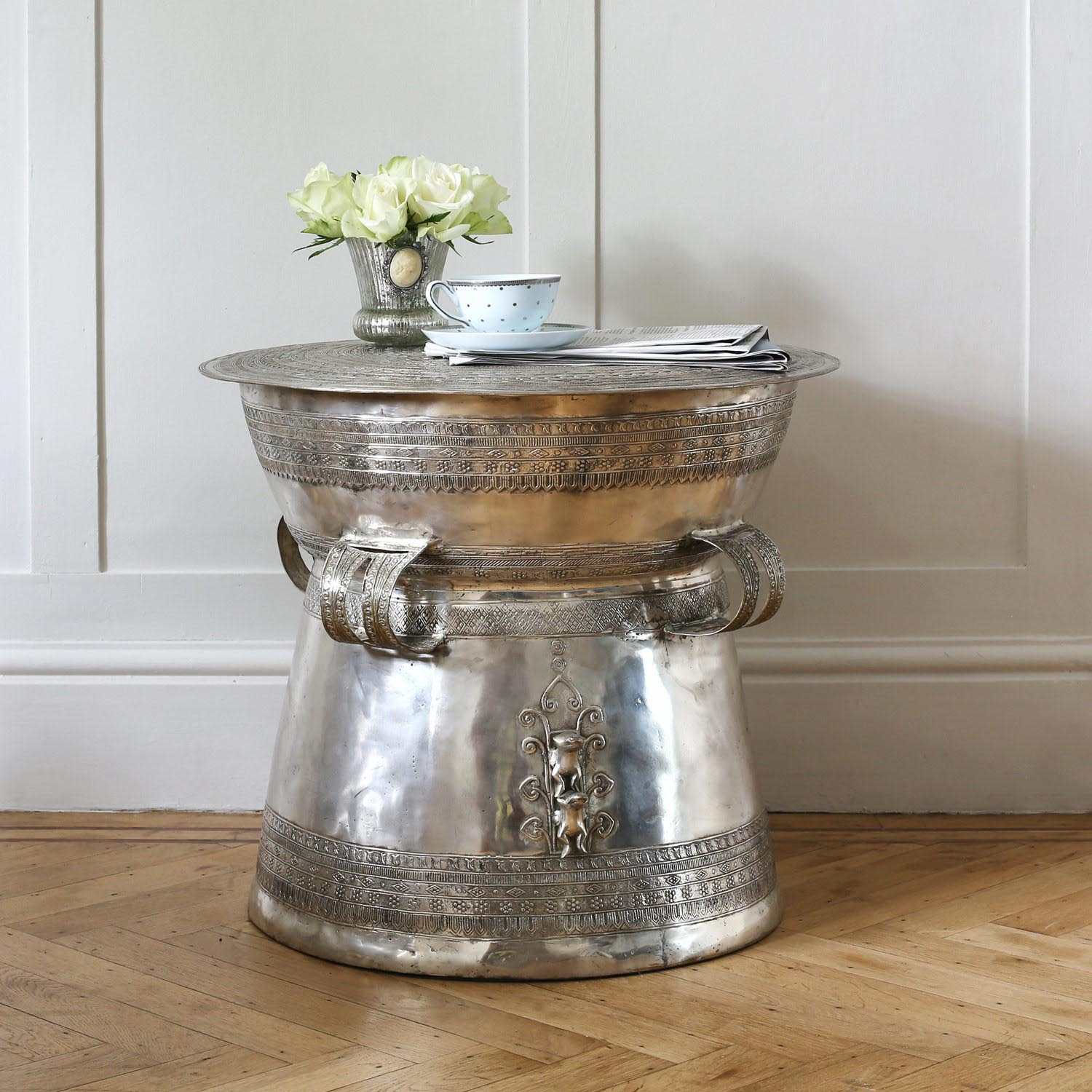 Silver Drum Coffee Table | Coffee Table Design Ideas intended for