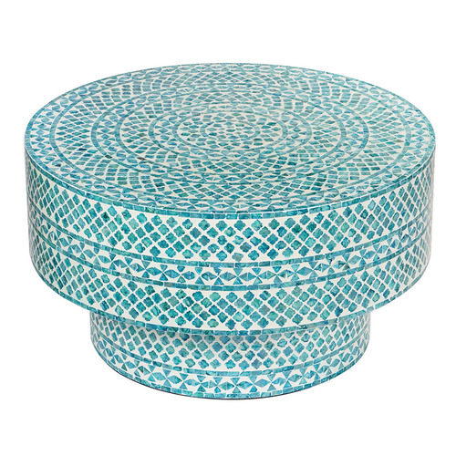 The Decor Store Denise Round Capiz Shell Coffee Table | Temple &amp;amp;Amp; Webster regarding Discover the Allure of Round Capiz Shell Coffee Tables