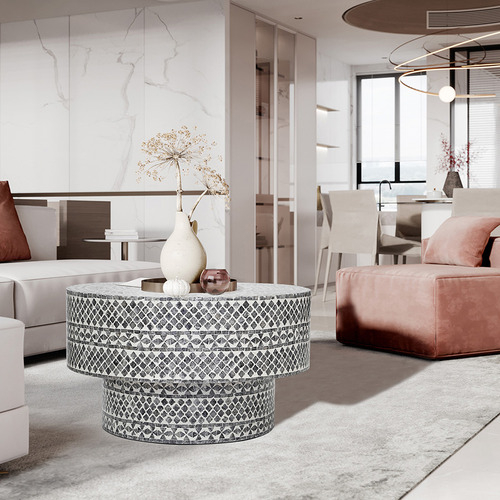 The Decor Store Denise Round Capiz Shell Coffee Table | Temple &amp;amp;Amp; Webster throughout