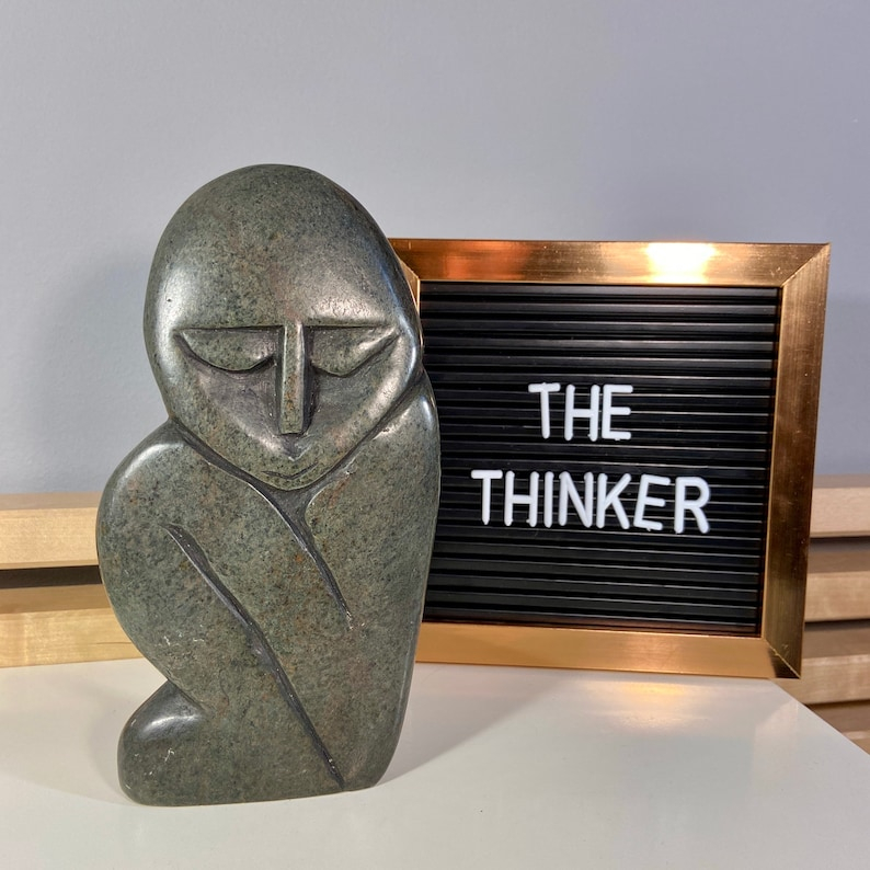 The Thinker, Shona Sculpture Hand Carved From Natural Stone - Etsy Uk for