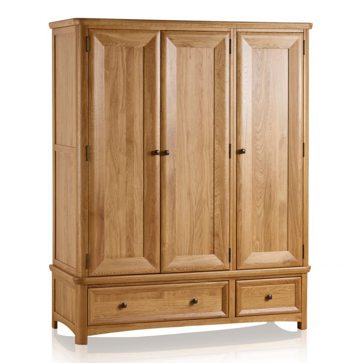Wiltshire Triple Wardrobe In Natural Solid Oak | Oak Furniture Land with Unlocking the Enduring Charm of Oak Solid Wood Wardrobes