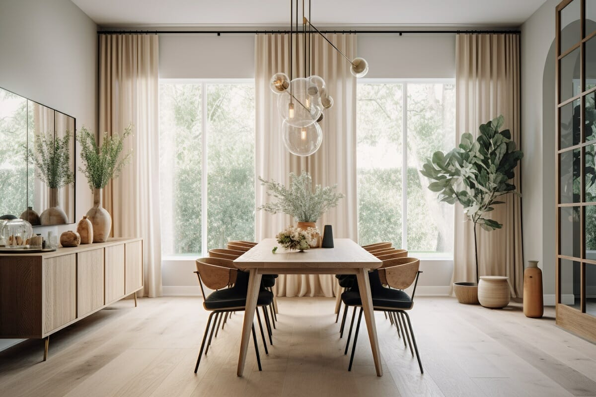 11 Modern Dining Room Ideas &amp;amp;Amp; Designs For An Updated Look - Decorilla ... pertaining to Styling Your Home with Billy Modern Walnut Brown Dining Chairs