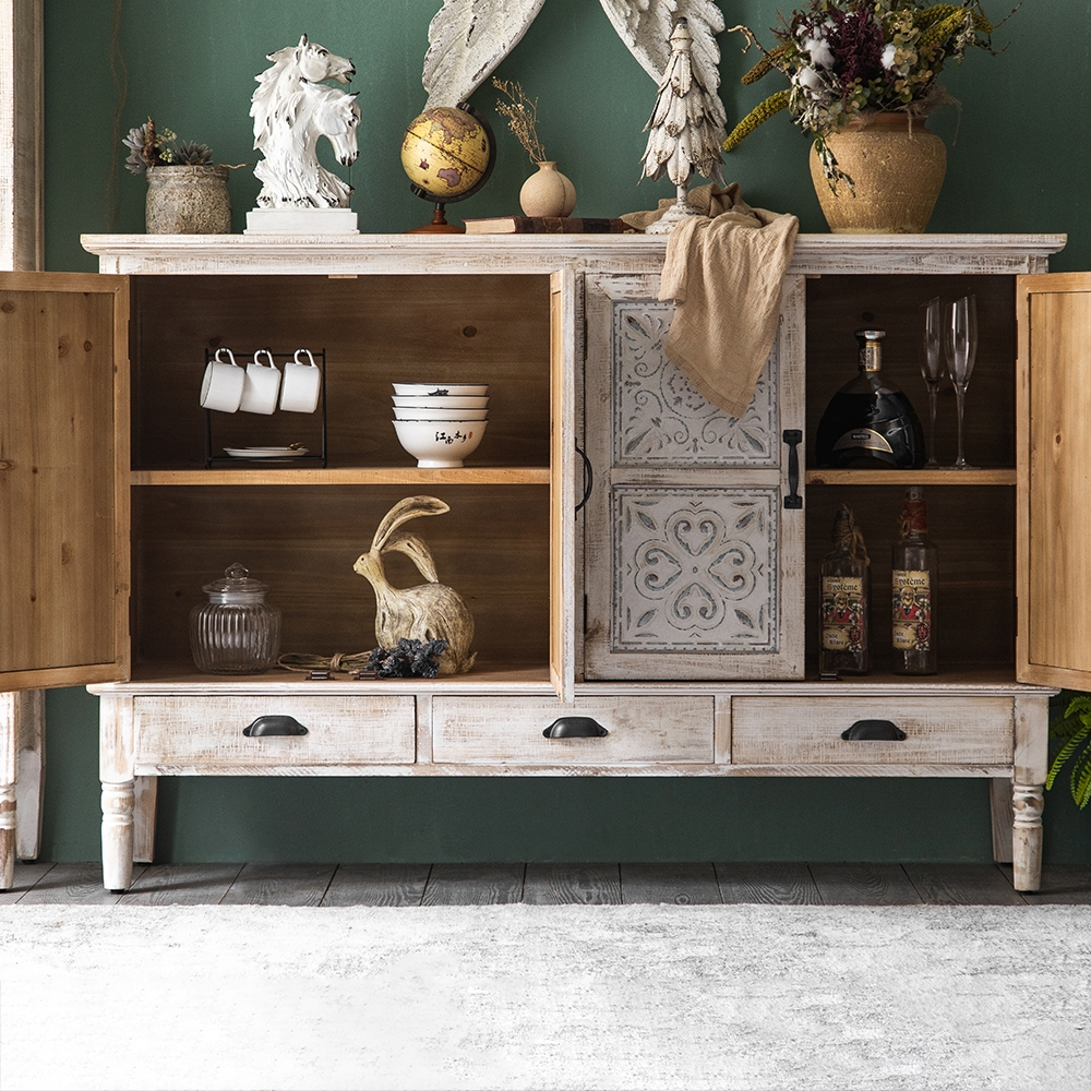 Adding Timeless Style How to Decorate with Your Juno Distressed White Sideboard