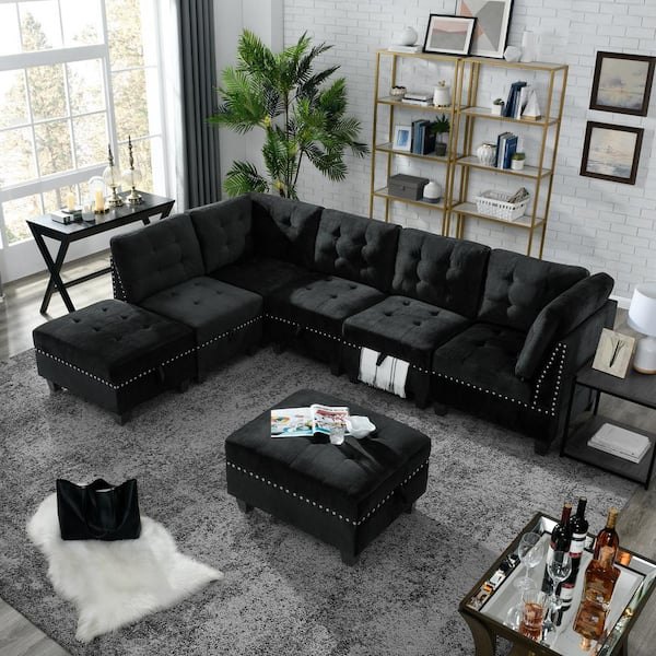 7 Piece Modular Sectional Sofa | Baci Living Room for How to Arrange a 7-Piece Modular Sectional for Maximum Impact