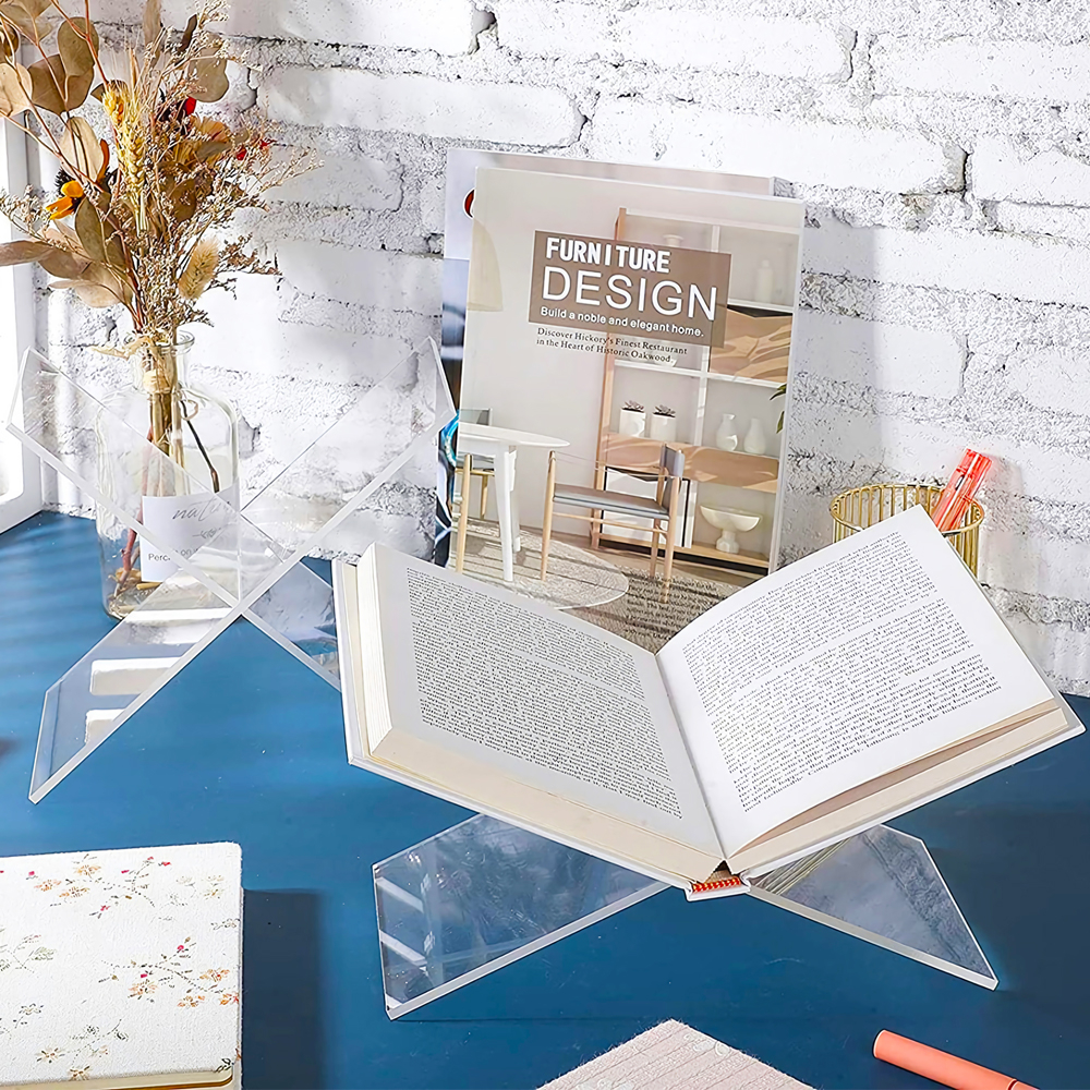 Acrylic Book Reading Stand - Lucite Open Book Stand for A Closer Look at the Stylish and Practical Black Acrylic Book Stand