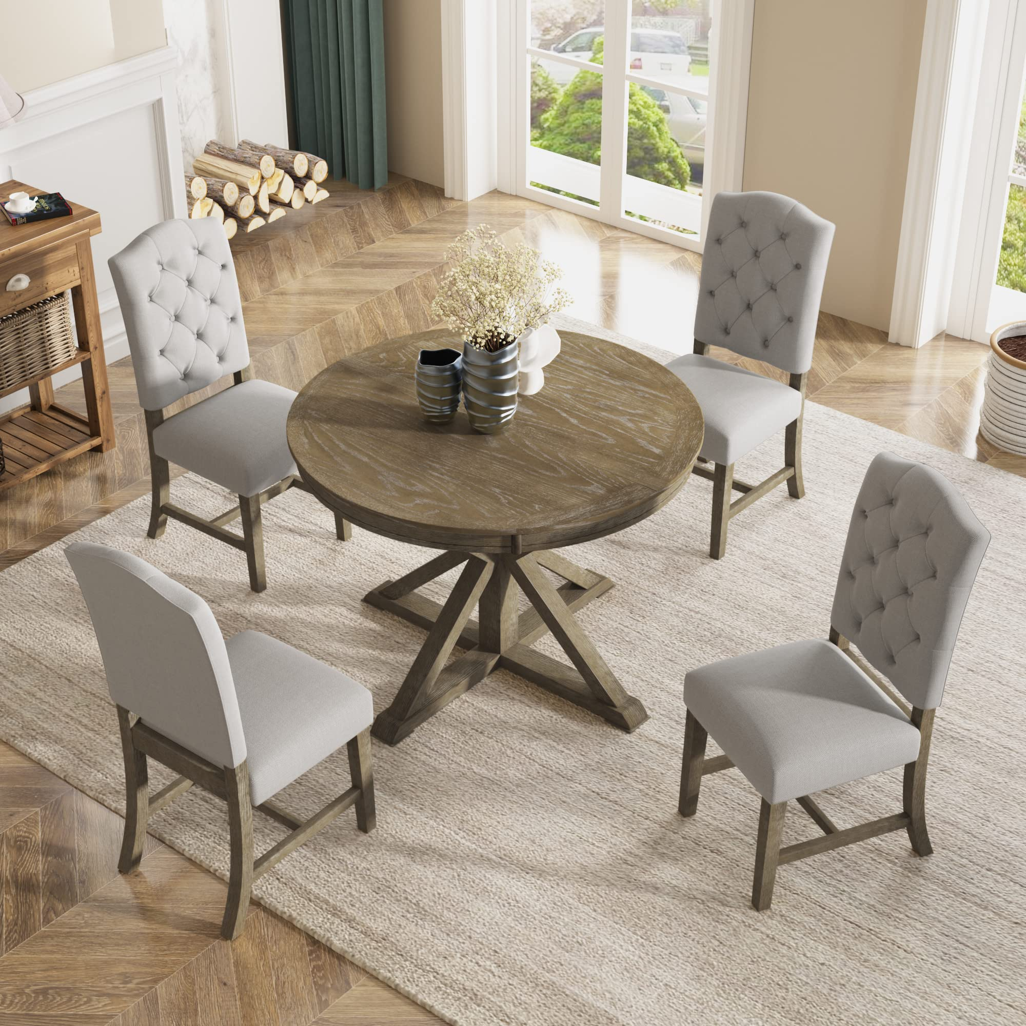 Exploring the Craftsmanship of the Landon 5-Piece Round Dining Set Acorn