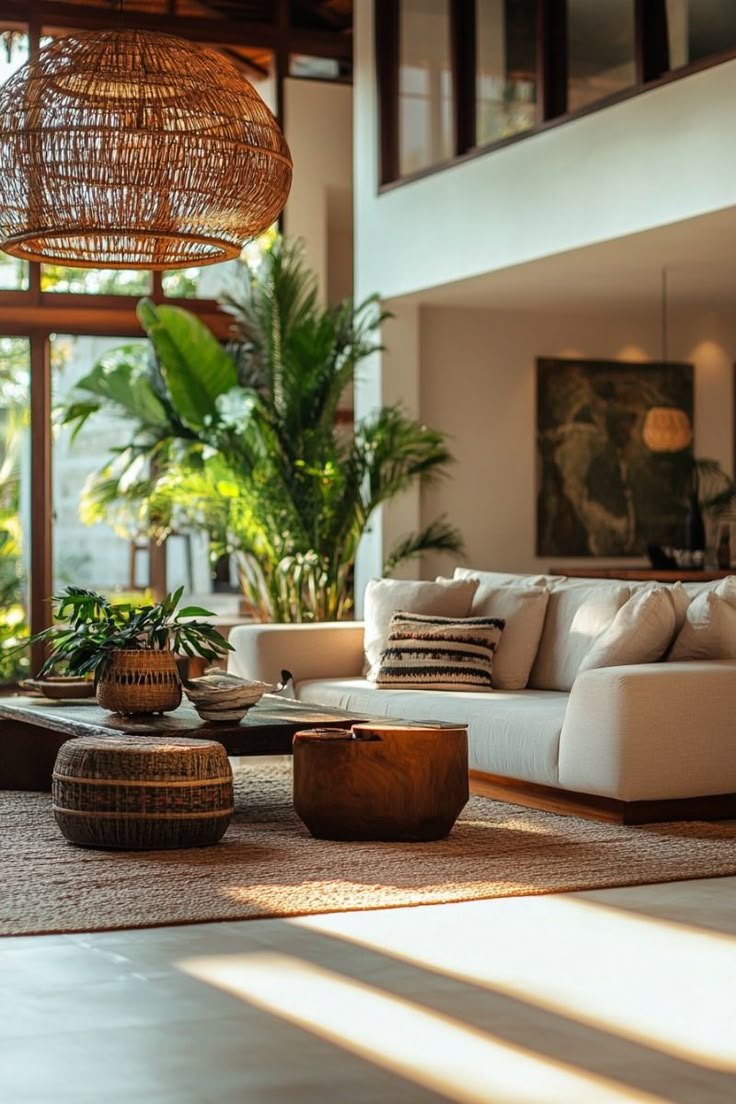 Balinese-Inspired Minimalist Living Room I 2024 within A Room-by-Room Shopping Guide for Balinese Living Room Serenity