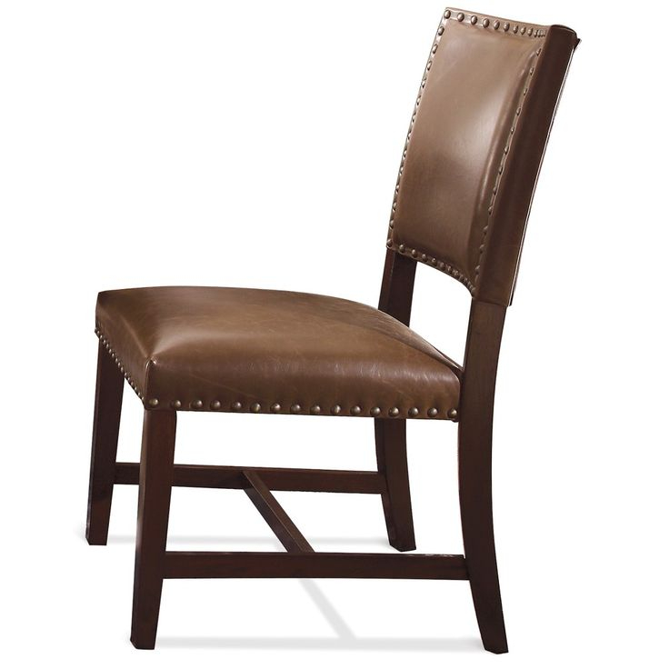 Bedford Bonded Leather Parson Dining Chair (Set Of 2) In Warm Tobacco ... throughout Why the Brown Leather Parsons Chair Remains a Beloved Furniture Staple
