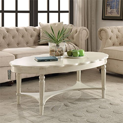 Bowery Hill Oval Coffee Table In Antique White – Best Coffee Gear Deals ... for