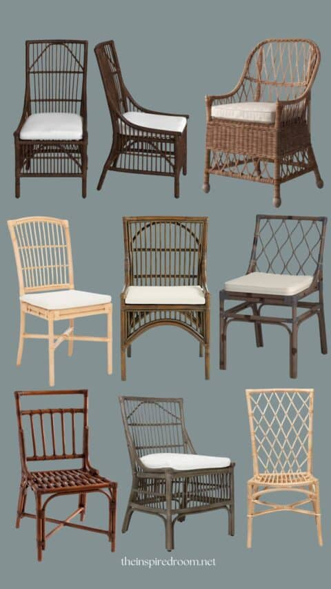 Charming Rattan And Wicker Dining Chairs (And Sources) - The Inspired Room within