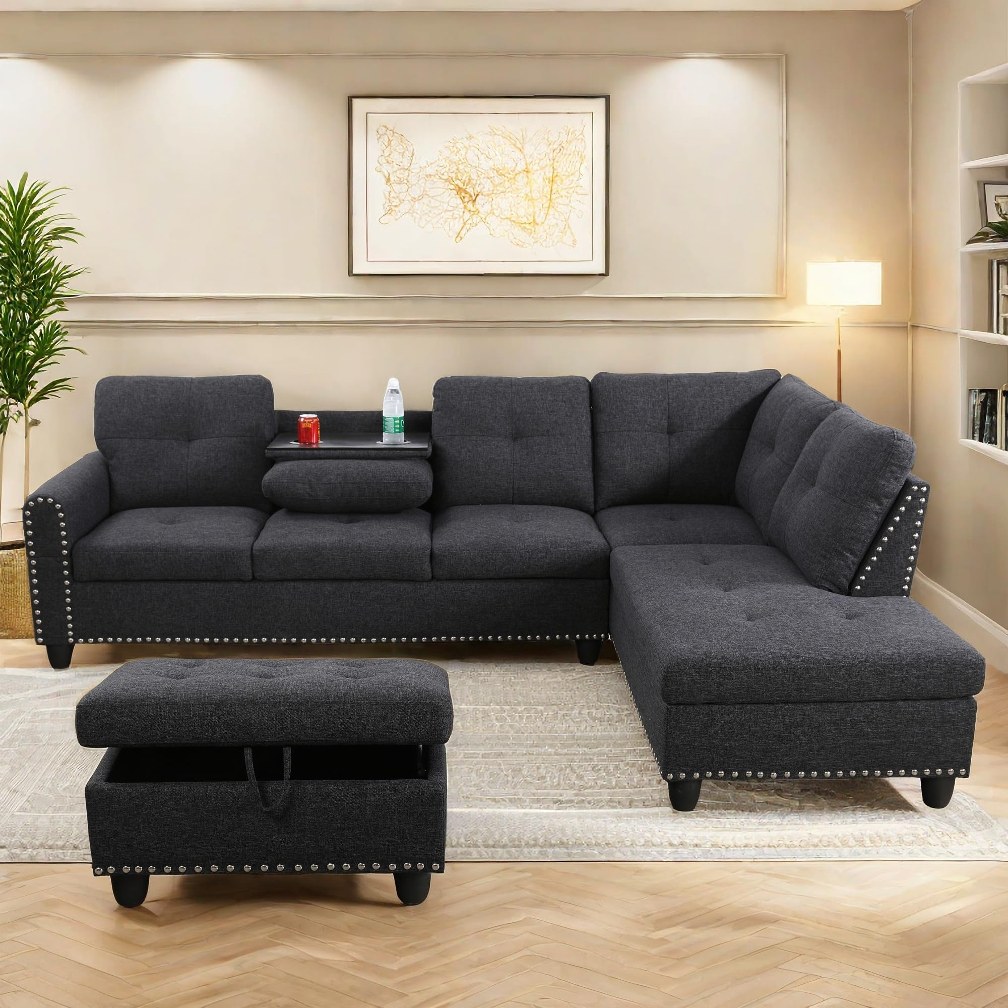 Chicfurnit L Shaped Sectional Couches, Modular Sectional Sofa With ... within