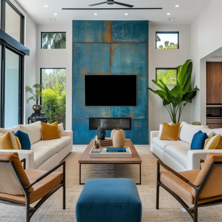 Colorful Minimalism: Living Rooms With Vibrant Accents for