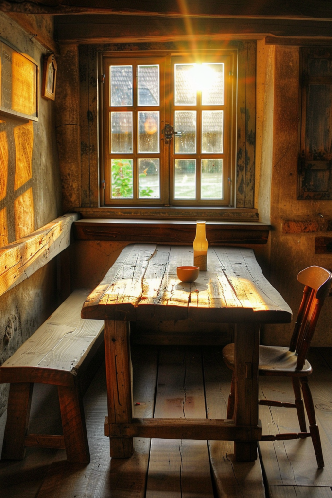 Cozy Gatherings: Farmhouse Kitchen Table With Bench Ideas - Quiet Minimal within Creating Cozy Gatherings With a Square Table and Cappuccino Chairs