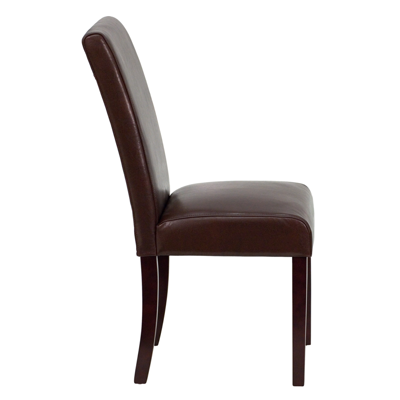 Dark Brown Leather Parsons Chair - By Flash Furniture - Madison Seating inside Why the Brown Leather Parsons Chair Remains a Beloved Furniture Staple