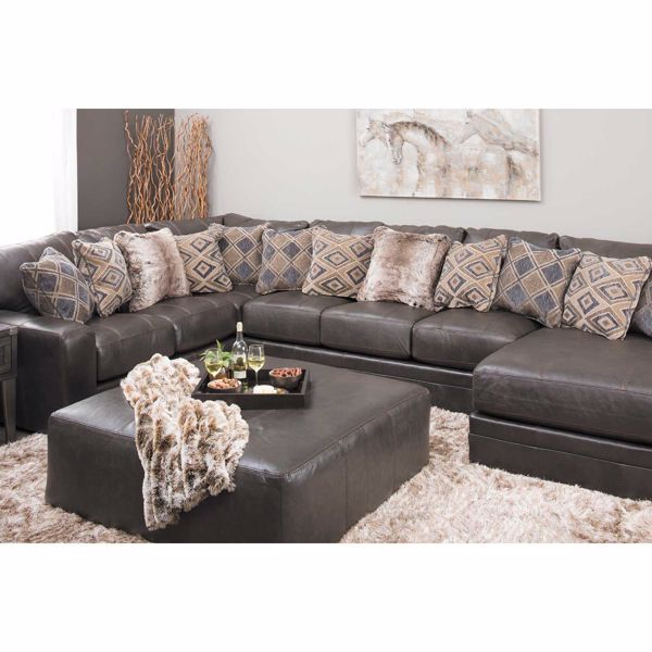 Denali 3 Piece Italian Leather Sectional With Laf Chaise | Afw.com regarding Designing Your Living Space Around the Dante 6-Piece Italian Leather Sectional