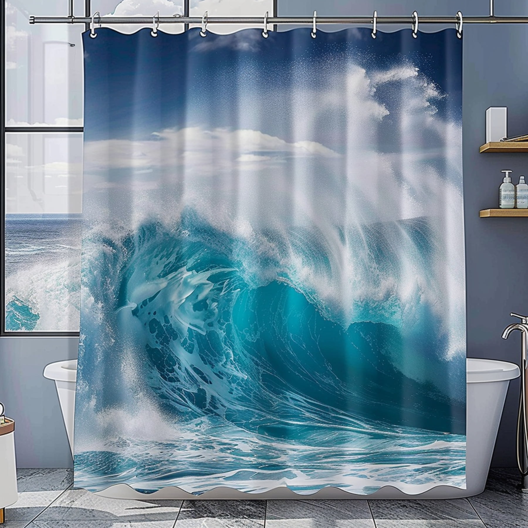 Dive Into Serenity: Transform Your Bathroom With Our Ocean Wave Shower ... regarding Bringing Serenity Home The 2025 Artisan Ocean Waves Desk Calendar Unveiled