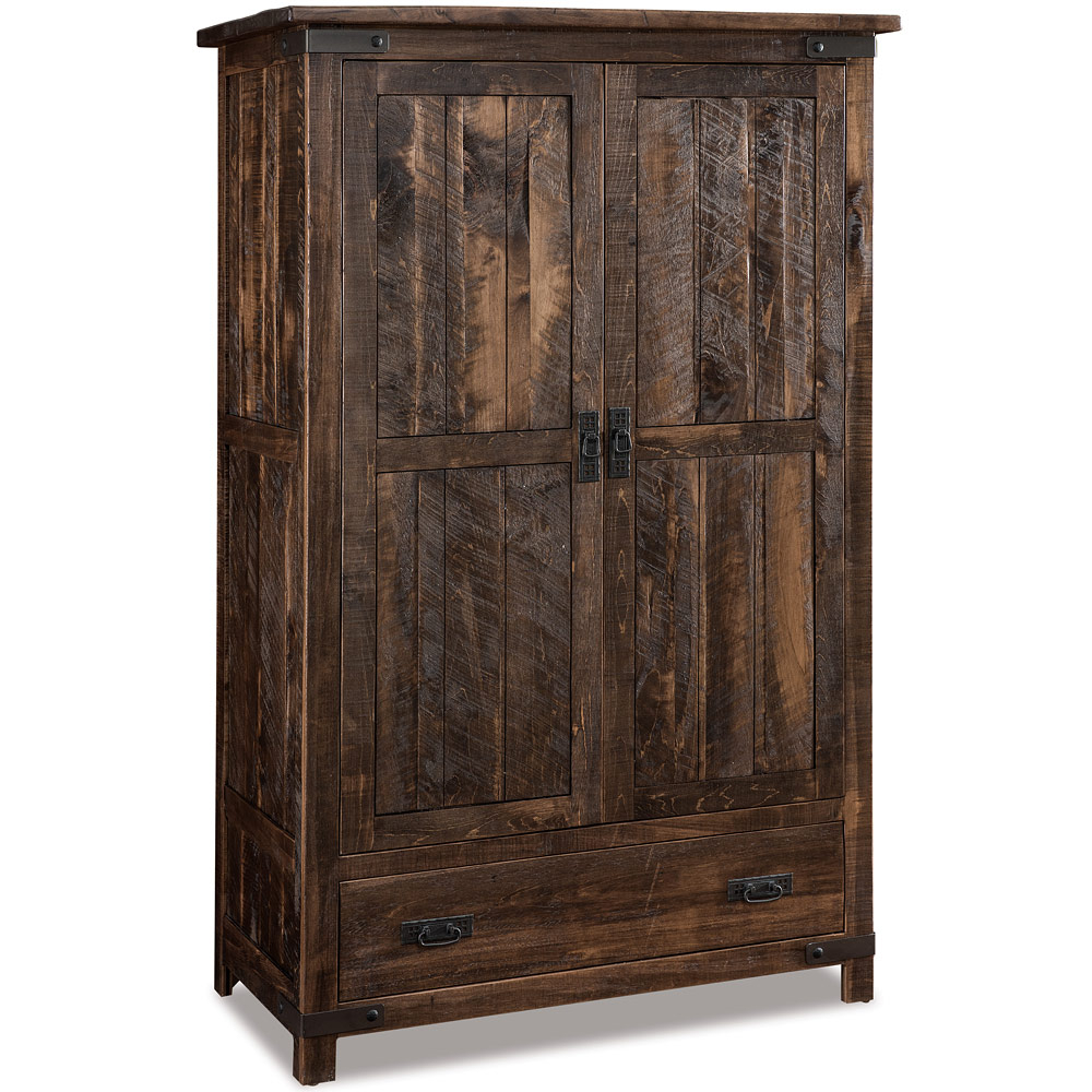 Dumont Amish Wardrobe - Rustic Elegance Defined | Cabinfield regarding
