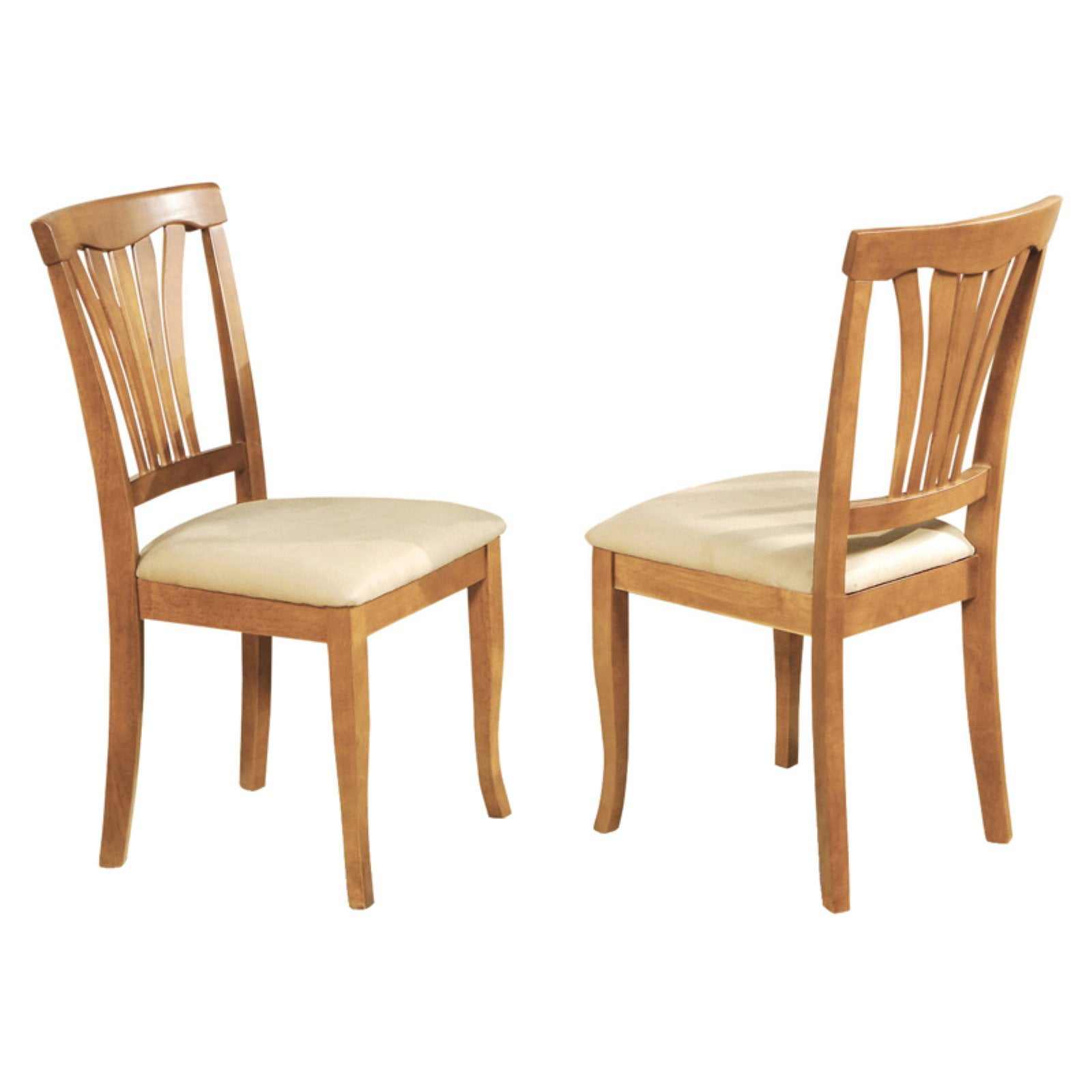 East West Furniture Avon 36&amp;quot; Wood Dining Chairs With Cushion In Oak ... inside