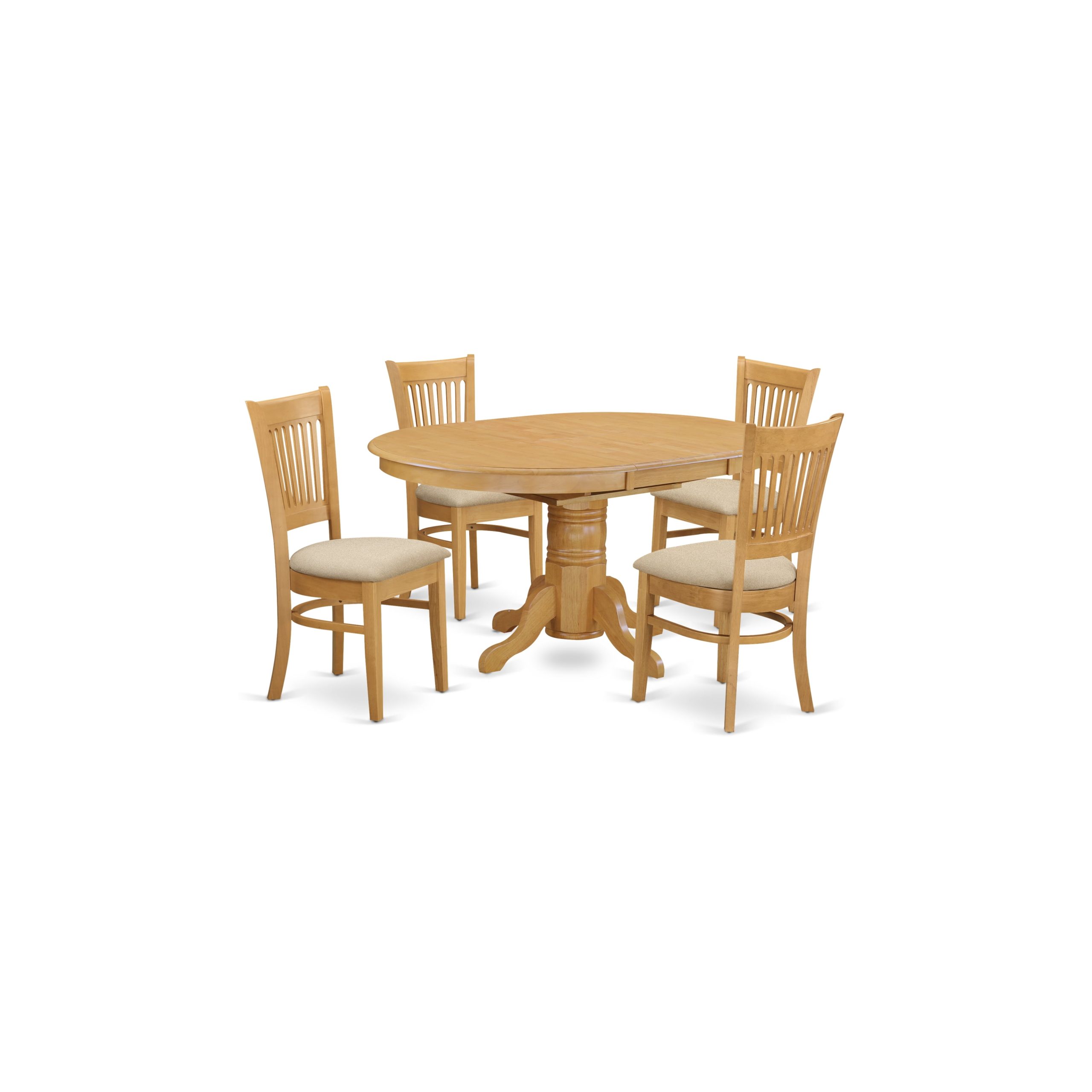 East West Furniture Avon 5-Piece Wood Dining Table And Dinette Chairs ... in