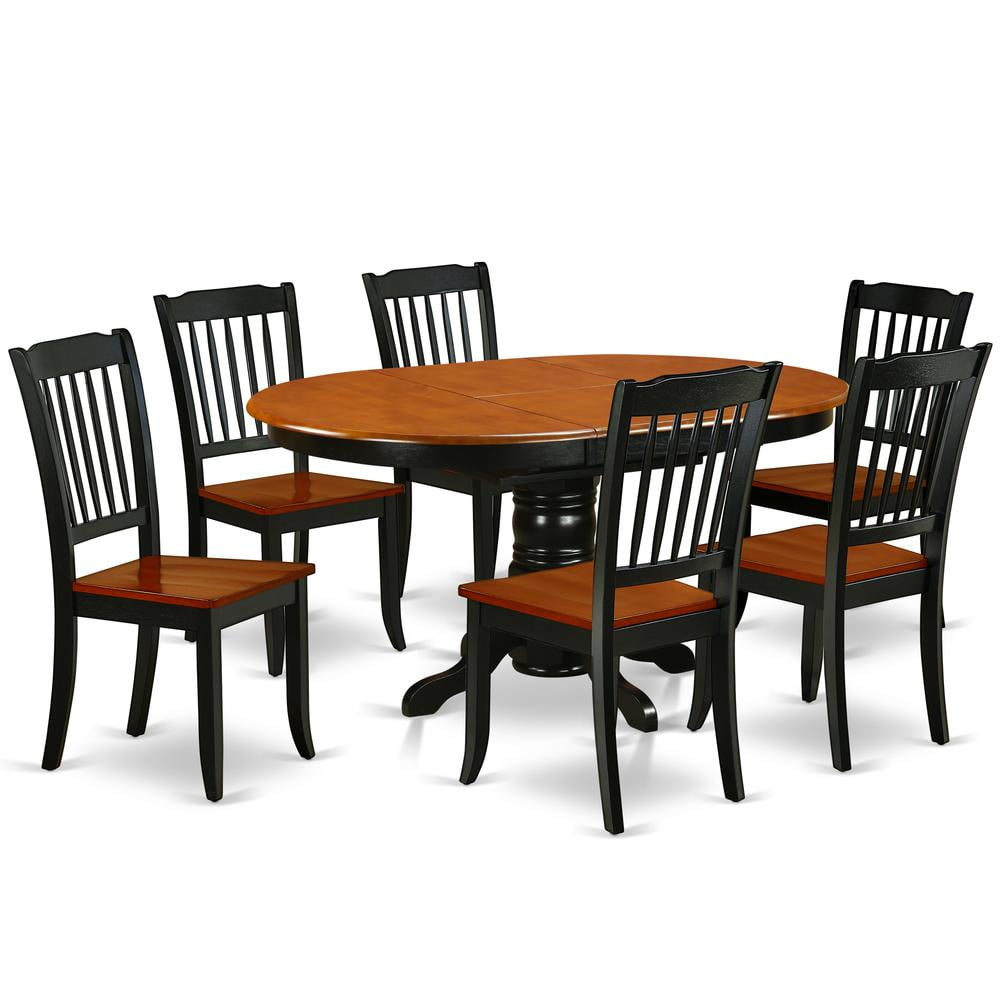 East West Furniture Kenley 7-Piece Dining Set With Oval Table In Black ... with Bringing Warmth Home The East West Furniture Kenley Dining Experience