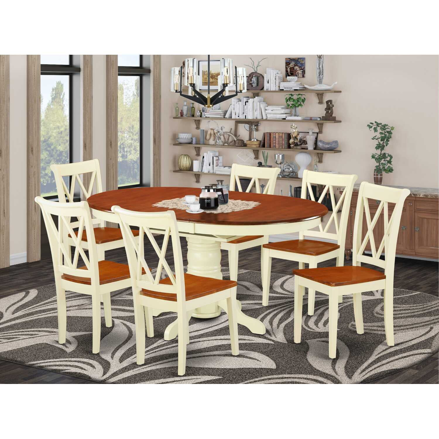 East West Furniture Kenley 7-Piece Extendable Wood Dining Set With ... within Bringing Warmth Home The East West Furniture Kenley Dining Experience