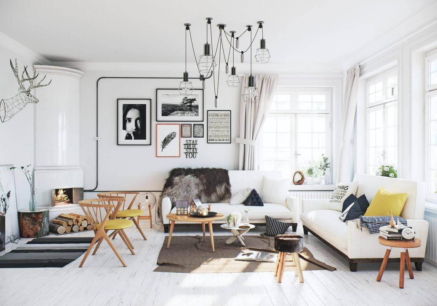 Enjoy Beautiful Living Room Models In Scandinavian Interior Design regarding