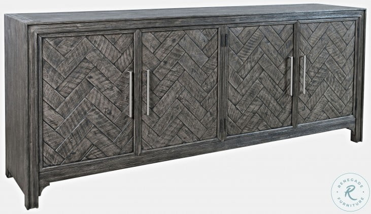 Gramercy Platinum Chevron Four Door 79&amp;quot; Accent Cabinet From Jofran ... within