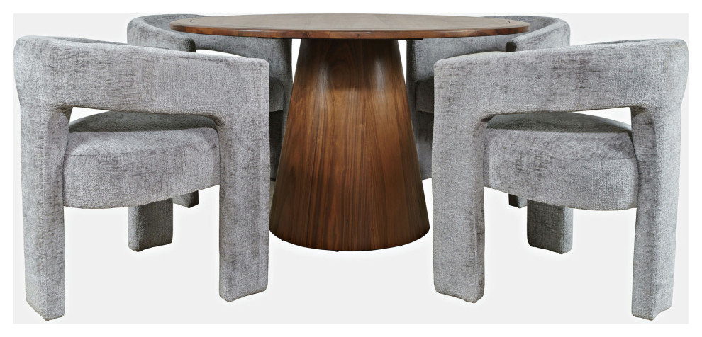 Gwen Luxury 5-Piece Dining Set With Upholstered Chairs, Gray ... in Beyond the Table Exploring the Design of the Gwen Luxury Set